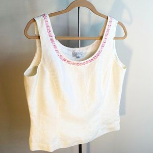Tahari Linen and Tweed Sleeveless Top, Perfect Condition